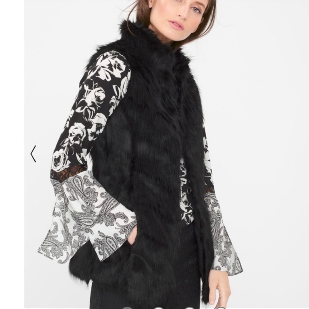 White House Black Market Faux Fur Vest
